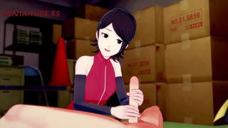 Boruto无尽的--Sarada头晕晕的,很烂,titjoob和性交Boruto