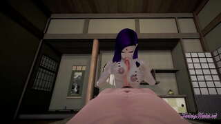 טיטאנים צעירים הנטאי - נקודת מבט של עורב מציצה, boobjob ואנס